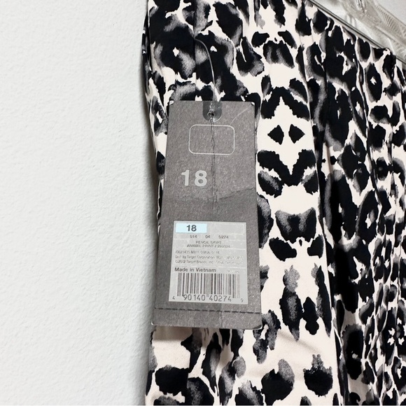 Mossimo Black White Leopard Animal Print Pencil Mini Skirt Women’s Size 18 NWT - Picture 11 of 11